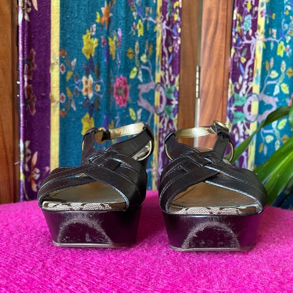 Coach Mollie Brown Leather Wedge Slingback Sandal - Size 6 - Picture 8 of 14